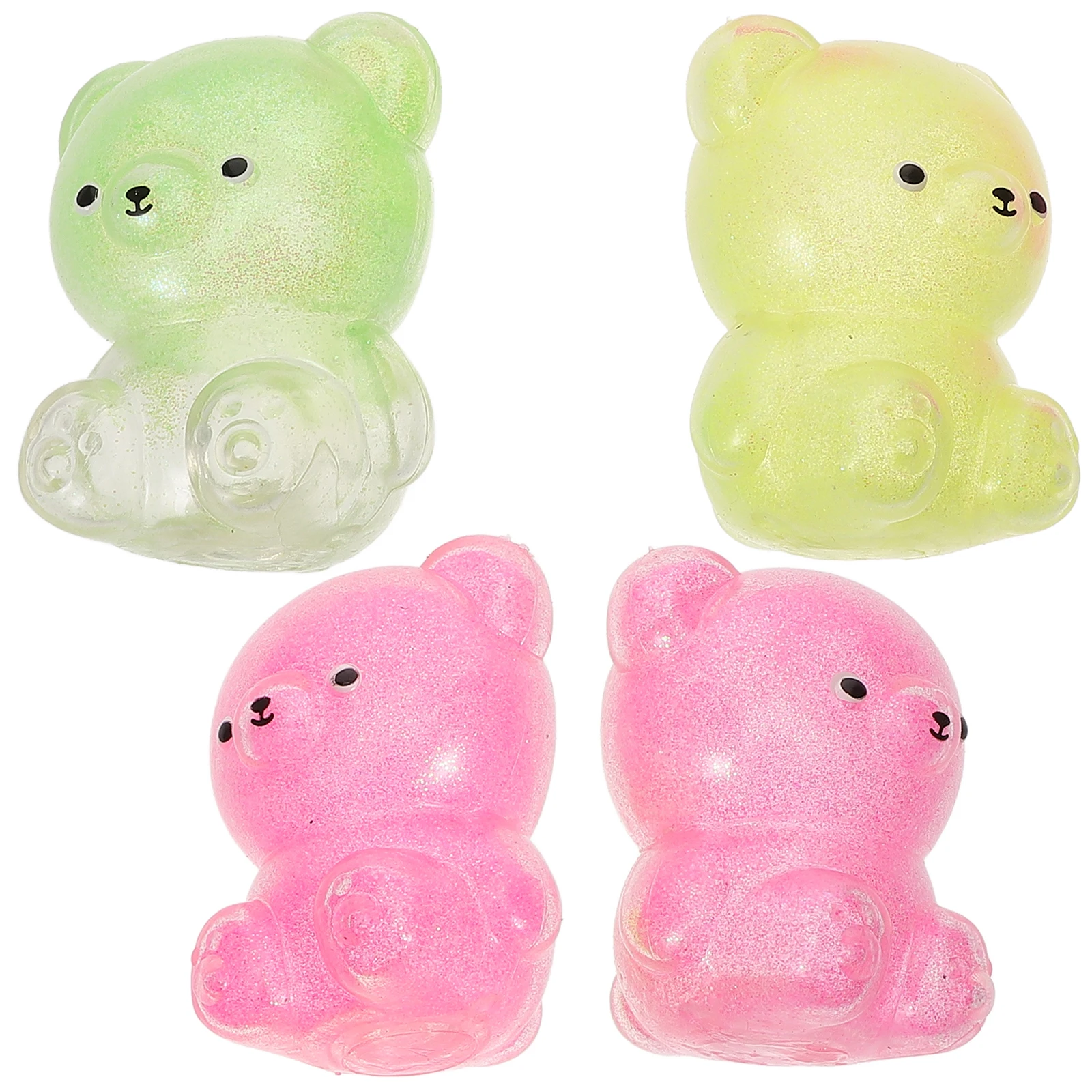 4 قطع من أدوات تخفيف الضغط على الدببة المرنة المتينة الملونة لتخفيف التوتر المدمج وحفلات أعياد الميلاد