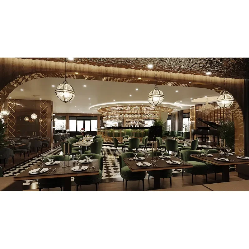 Hotel Restaurant Bar Counter Design Restaurant Dining Tables and Chairs Sets Bar Furnitures for Sale