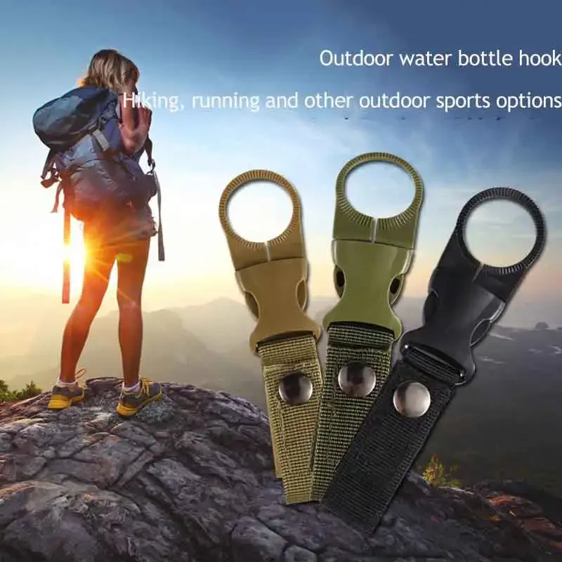 Molle Webbing Backpack Buckle Carabiners Attach Quickdraw Water Bottle Hanger Holder Outdoor Camping Hiking Climbing Accessories