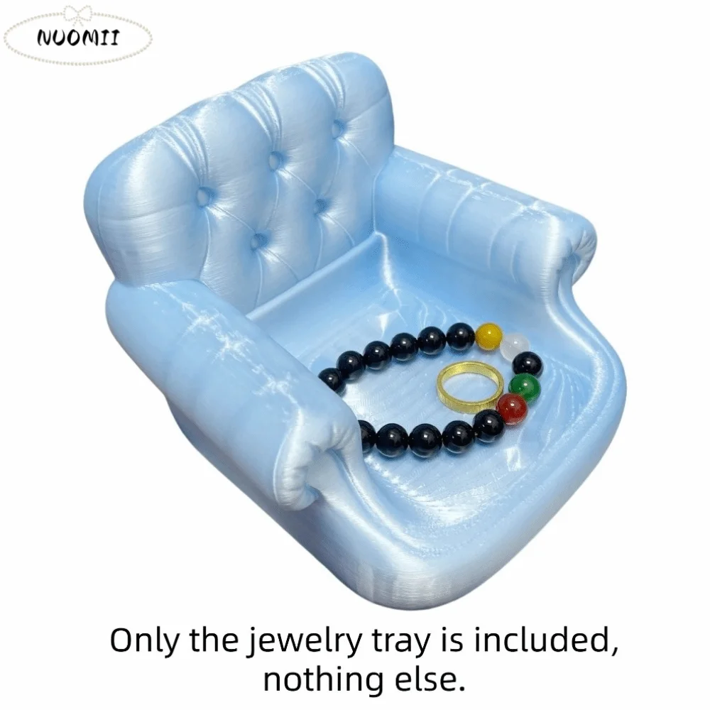 

Elegant Bow 3D Printed Jewelry Tray Decorative Baroque Style Sofa-shaped Ring Holder Creative Sweet Shell Shape Jewelry Tray