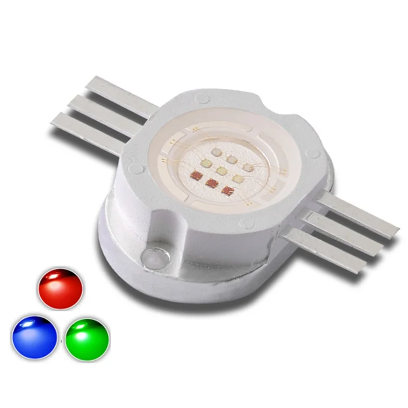 

A84E-чип высокой мощности, 6-контактный круглый COB SMD, 10 Вт, RGB светодиодные бусины, красный, зеленый, синий, 10 Вт, лампа для прожекторов