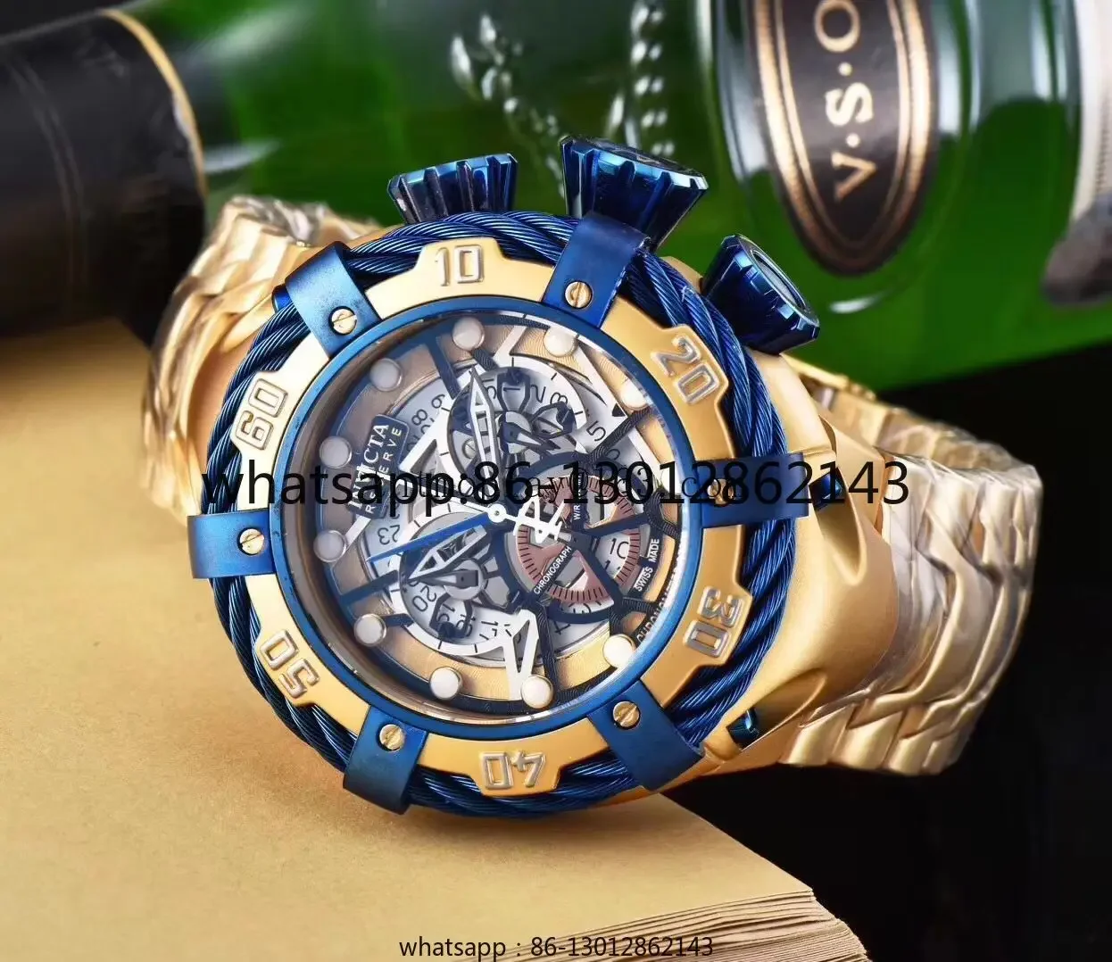 Large Dial Men, Steel Wire Series, Fashion Chronograph Quartz Watch