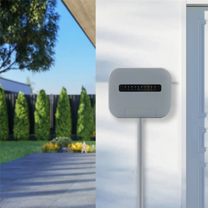 

AB33-Tuya Wi-Fi Крытый интеллектуальный спринклерный контроллер Крытый интеллектуальный спринклерный контроллер Система орошения Пульт дистанционного управления 8-зонный ЕС Pl