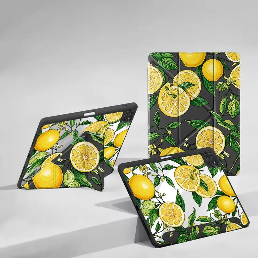 

Чехол-держатель для планшетов iPad Mini 7, 6, Air 2025, 4, 5, M3, Air M2, 1, 2, M4, Pro 10-го, 7-го, 11-го, 9-го, 8-го поколений с рисунком фруктов: лимон, вишня