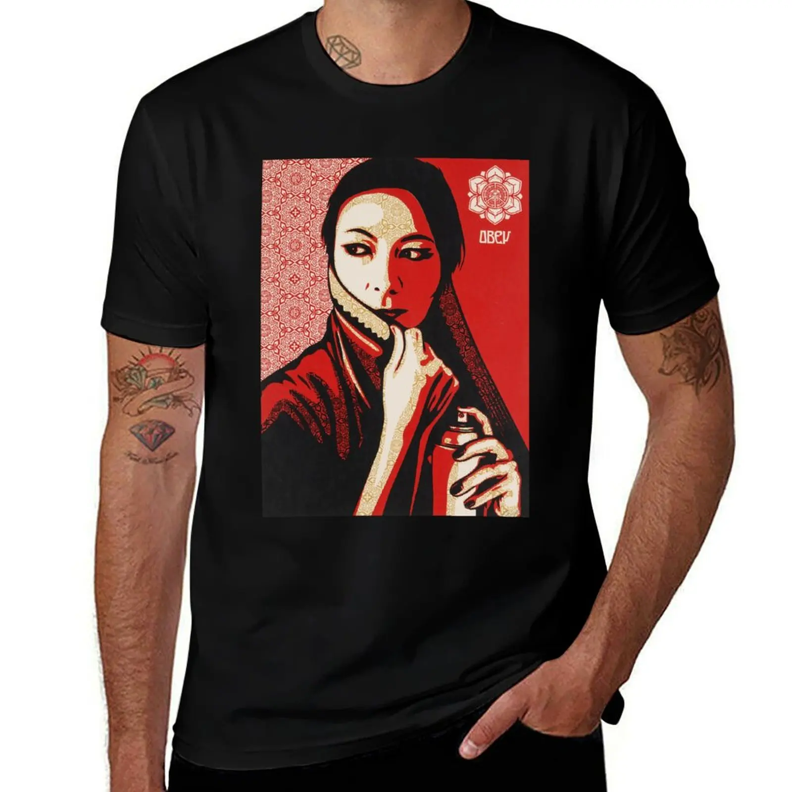 Art by Shepard Fairey, Shepard Fairey Art urbain T-Shirt Casual Loose Fit Summer Tee Shirt