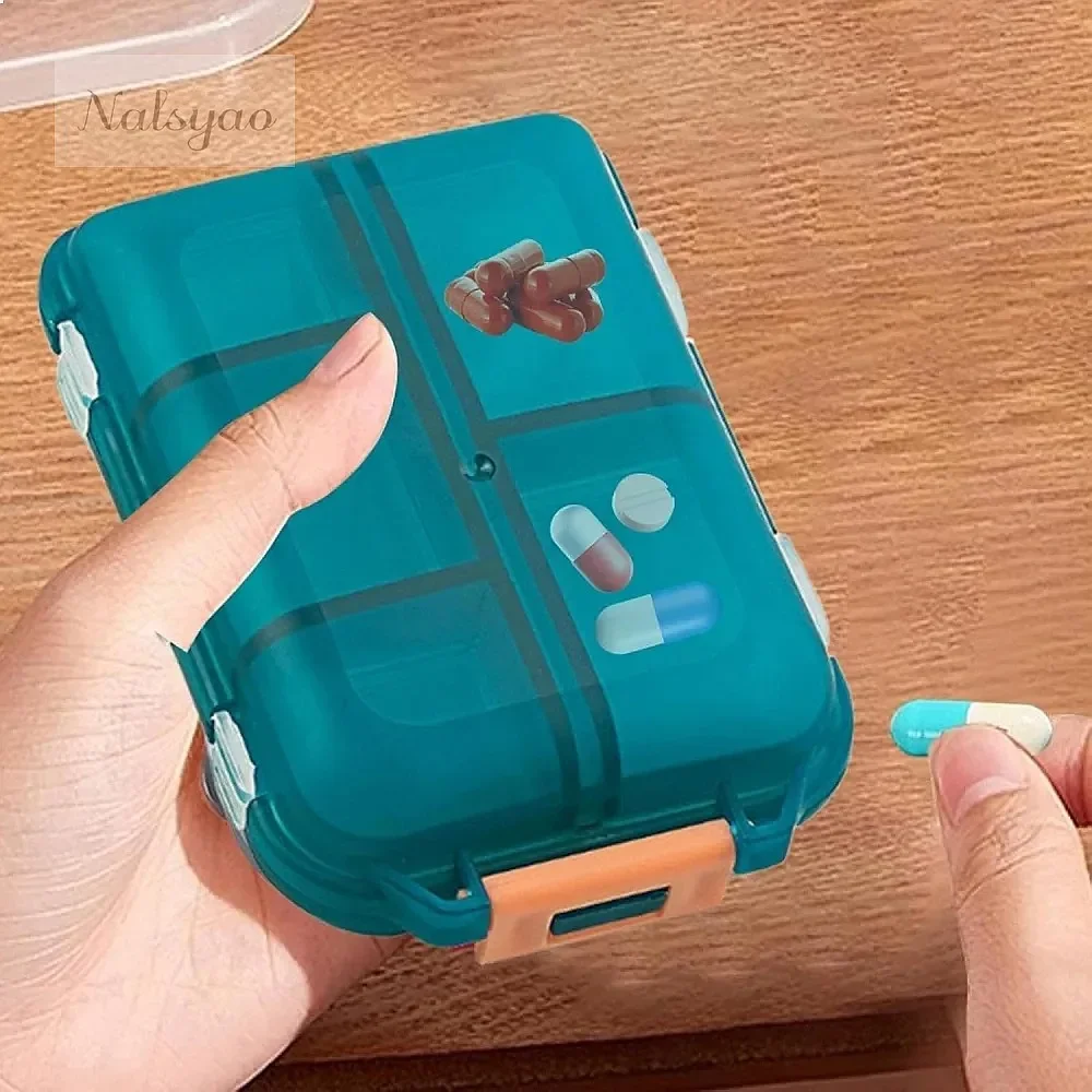 Portable Small Weekly Travel Pill Organizer 10 Grids Pill Case Pocket Medicine Box Mini Container
