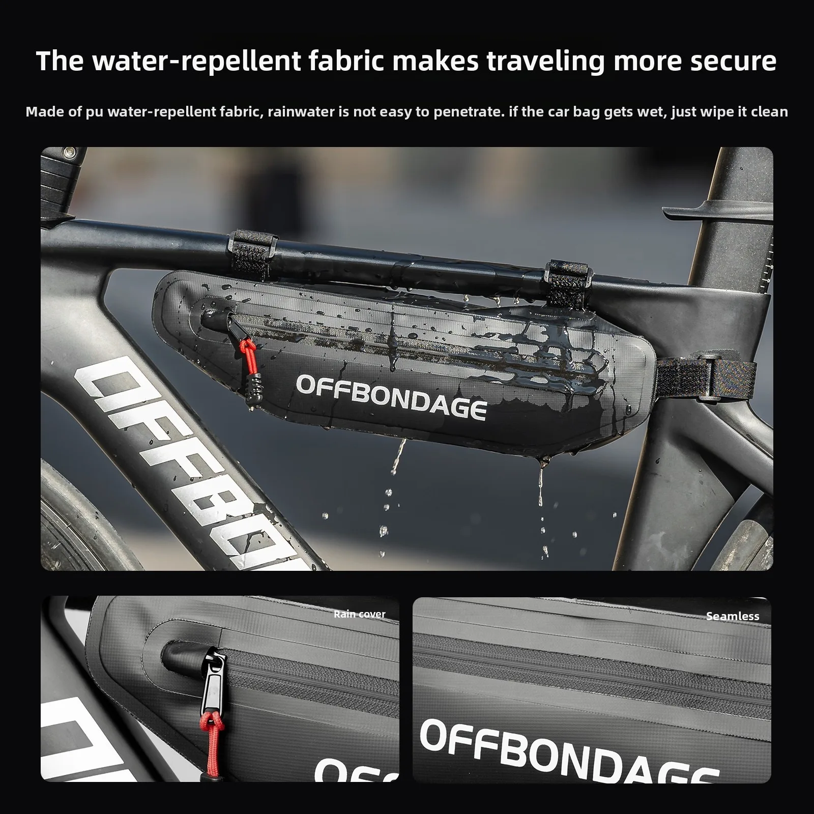 OFFBONDAGE 2L Bicycle Bag Bike Triangle Bag Cycling Top Tube Front Frame Bag Waterproof MTB Road Pannier Bicycle Under Tube Bag image 3