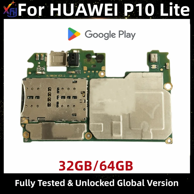 

Motherboard for HUAWEI P10 Lite, Original Unlocked Logic Board, Kirin 658 Processor, 32GB, 64GB ROM