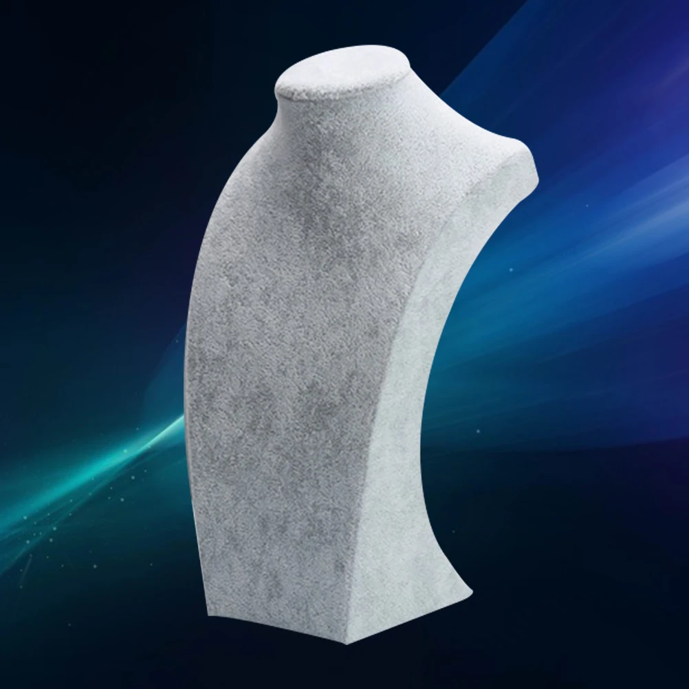 

Jewelry Stand Display Bust Necklace Organizer Grey Miss Wide Base Stable Velvet Jewelry Packaging Display Tool