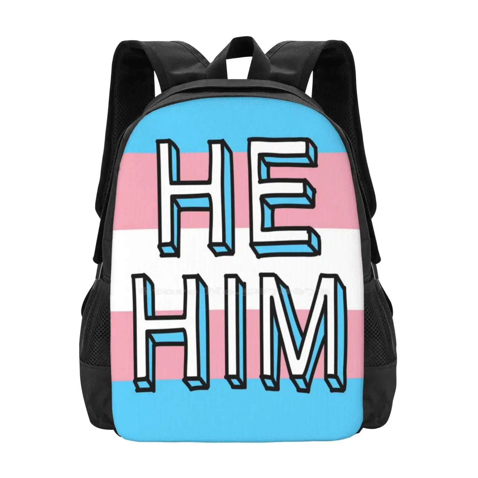 حقيبة ظهر He / Him للرجال والنساء والفتيات المراهقات He Him Pronouns Lgbt Pride #1
