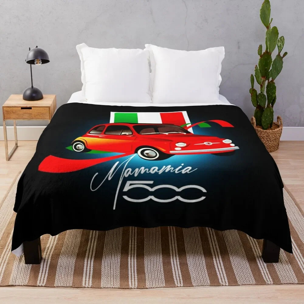 

fiat 500 red Throw Blanket warm for winter anime Soft Plush Plaid Summer Blankets