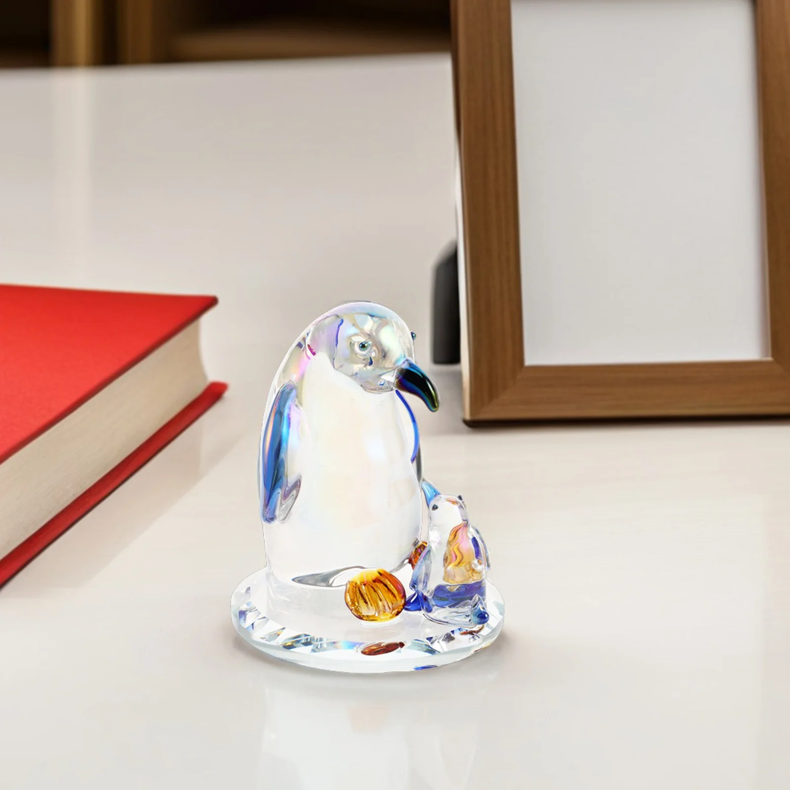 

Crystal Penguin Handcut Elegant Shelf Display Home Decor Living Room Entryway Accent Miniature Penguin Statue Glass