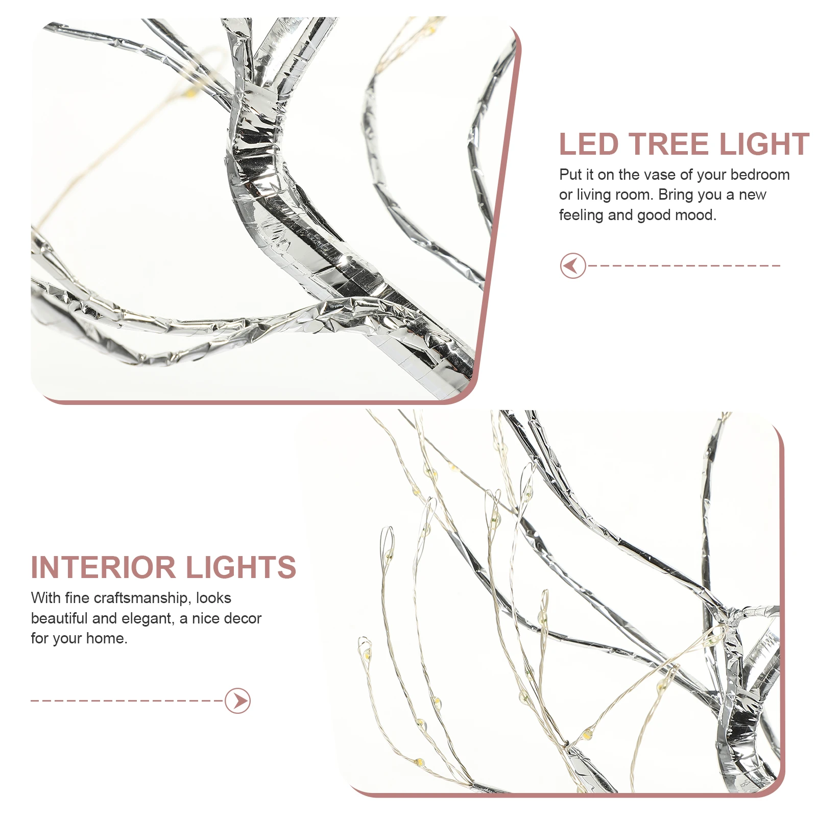 

LED Tree Light Twinkling Lamp Copper PVC Home Decor Low Power Bonsai Light Energy Saving Christmas Indoor Decorations Tree Lamp
