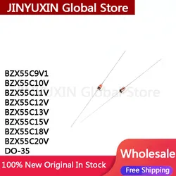 200Pcs BZX55C9V1 BZX55C10V  BZX55C11V  BZX55C12V  BZX55C13V  BZX55C15V  BZX55C18V  BZX55C20V DO-35 Diode