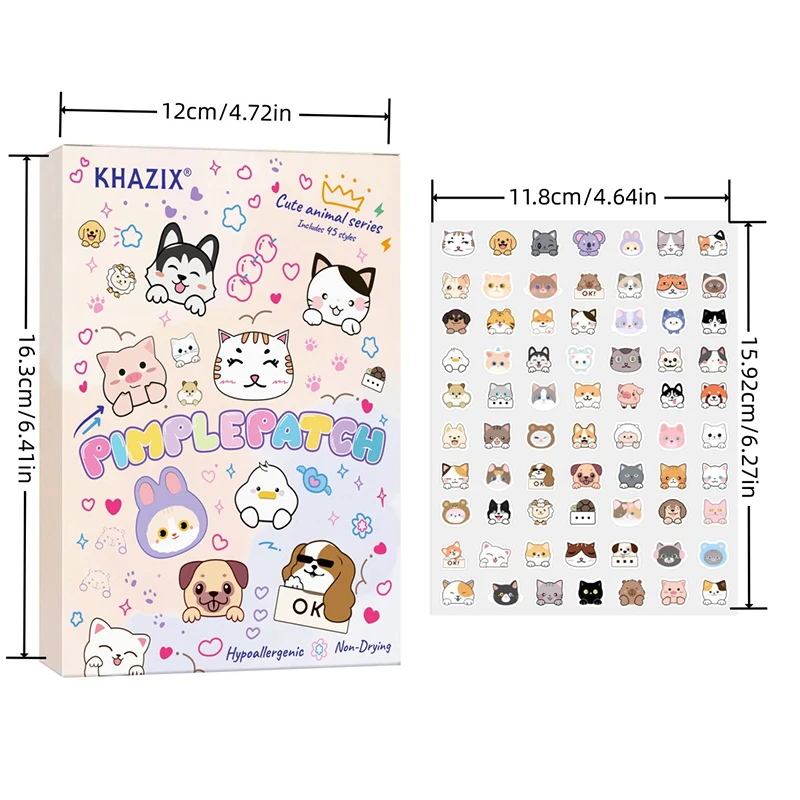 700pcs Cartoon Themed Cat Dog Shapes Acne Patches Gentle Non Irritating Waterproof Breathable For Daily Facial Use Pimple Sticke