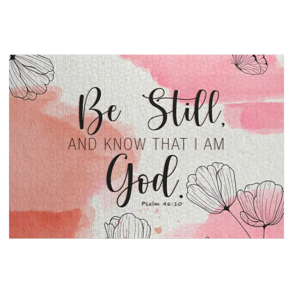 

Be Still Psalm 46:10 Abstract Line Art Jigsaw Puzzle Personalised Wood Name Photo Personalized Gifts Anime Puzzle