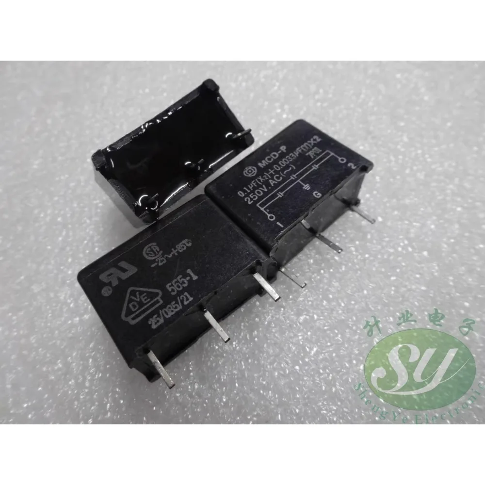 

0.1uf+0.0033uf MCD-P104332 3-pin 250vAC surge suppressor