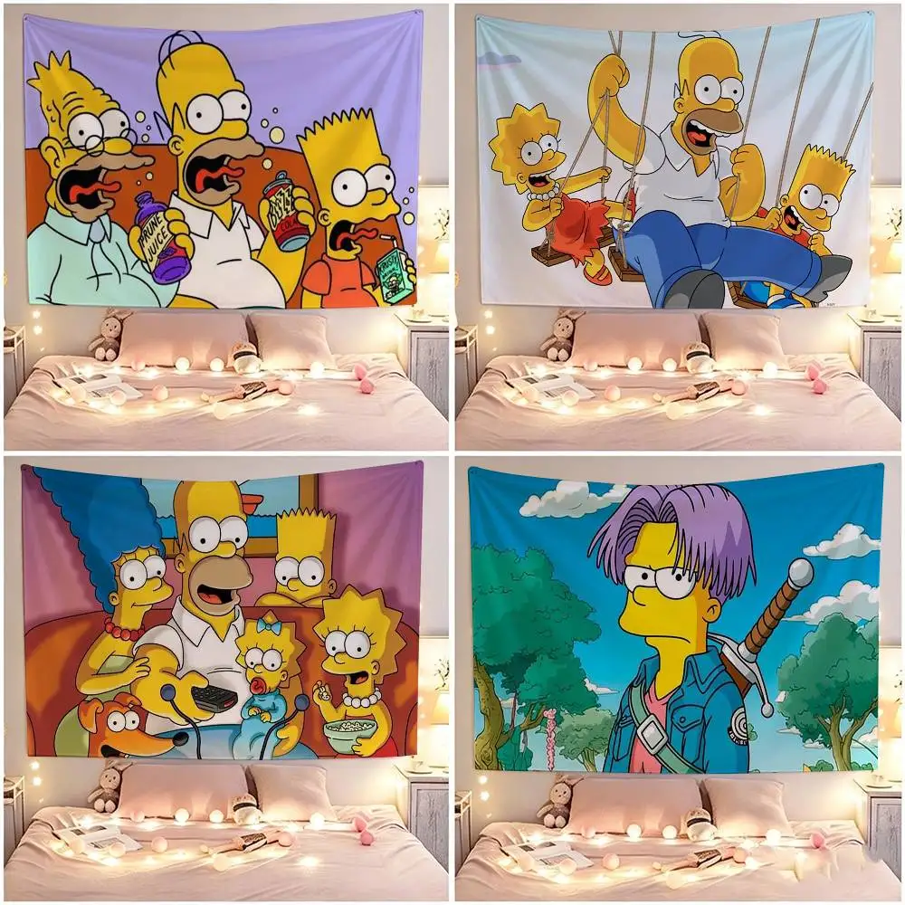 The S-Simpsons ANIME Flags Wall Hanging Tapestry Outdoor Garage Room Decorative flag Background Blanket