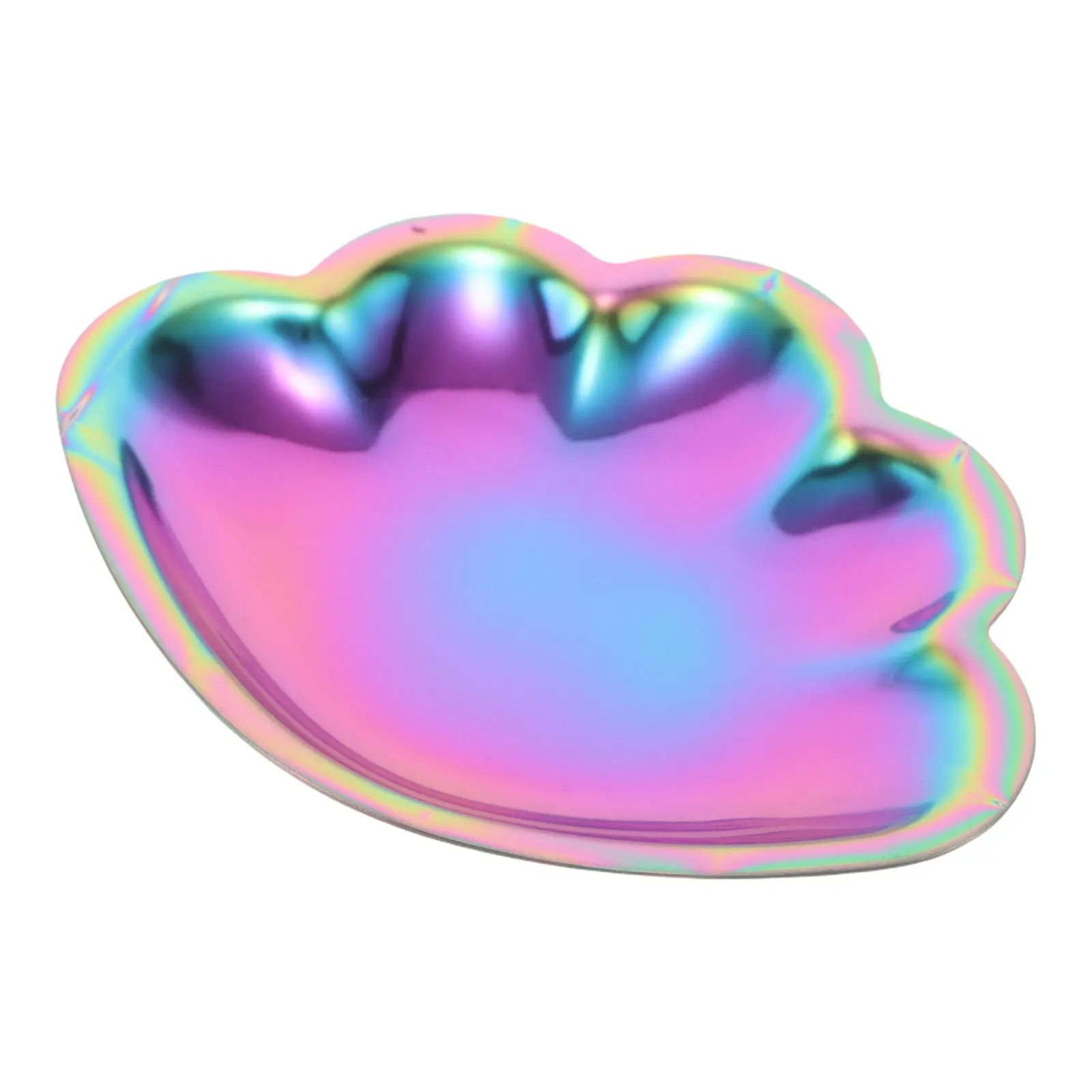 Stainless Steel Shell Shaped Jewelry Tray Elegant Vanity Organizer for Cosmetics Rings Earrings Trinkets Decorative Bathroom