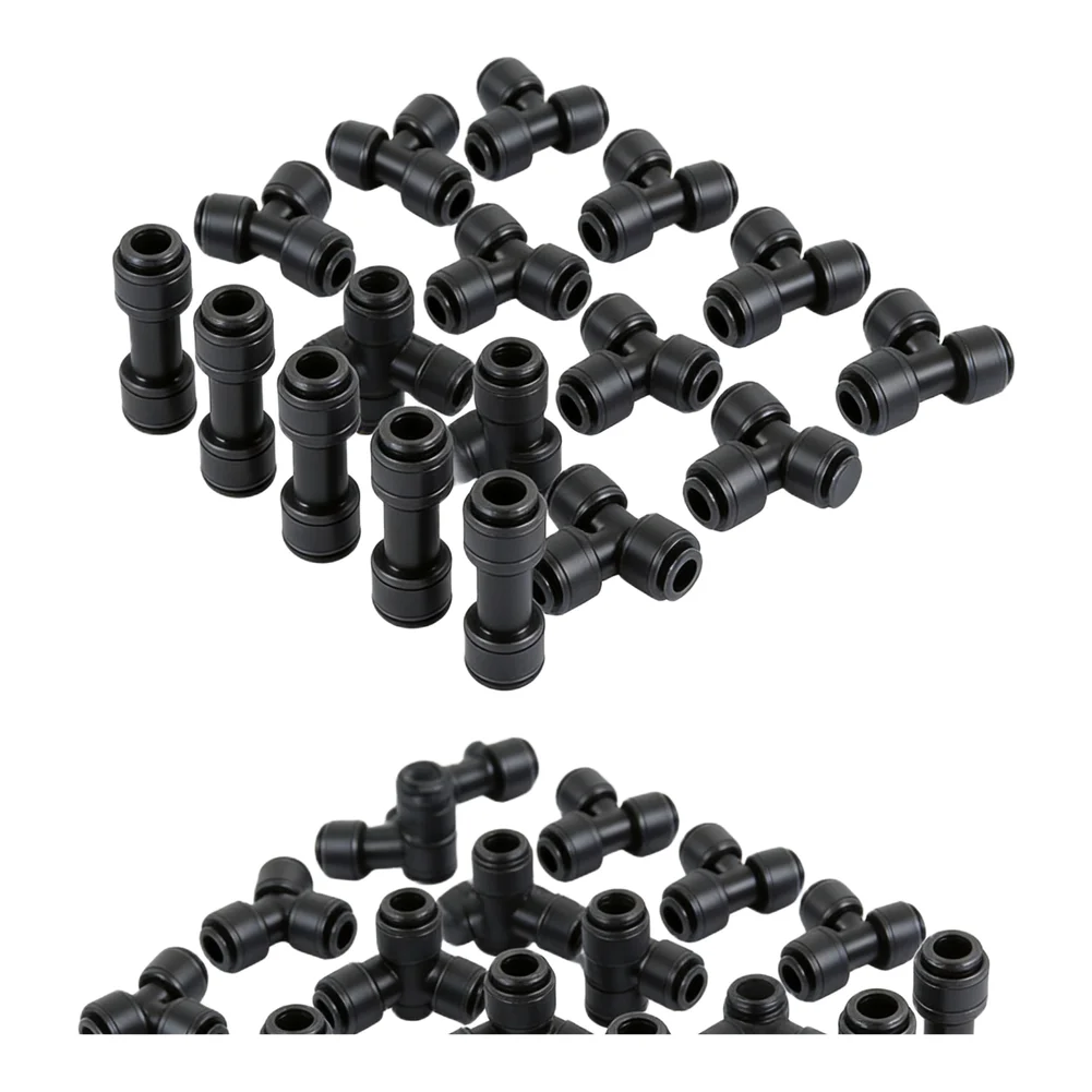 14-Zoll-Schnellverbindungs-T-Stück für Tropfbewässerung, 30er-Pack, 1/4-Zoll-Dreiwege-Kunststoffverbinder für Blumenbeete, Gemüsegärten und Terrassen