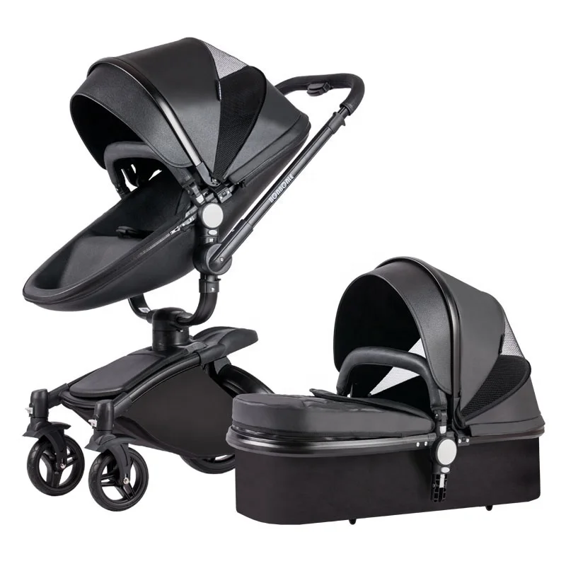 Travel System Folded Two-Way Black Infant Carriage Baby Stroller