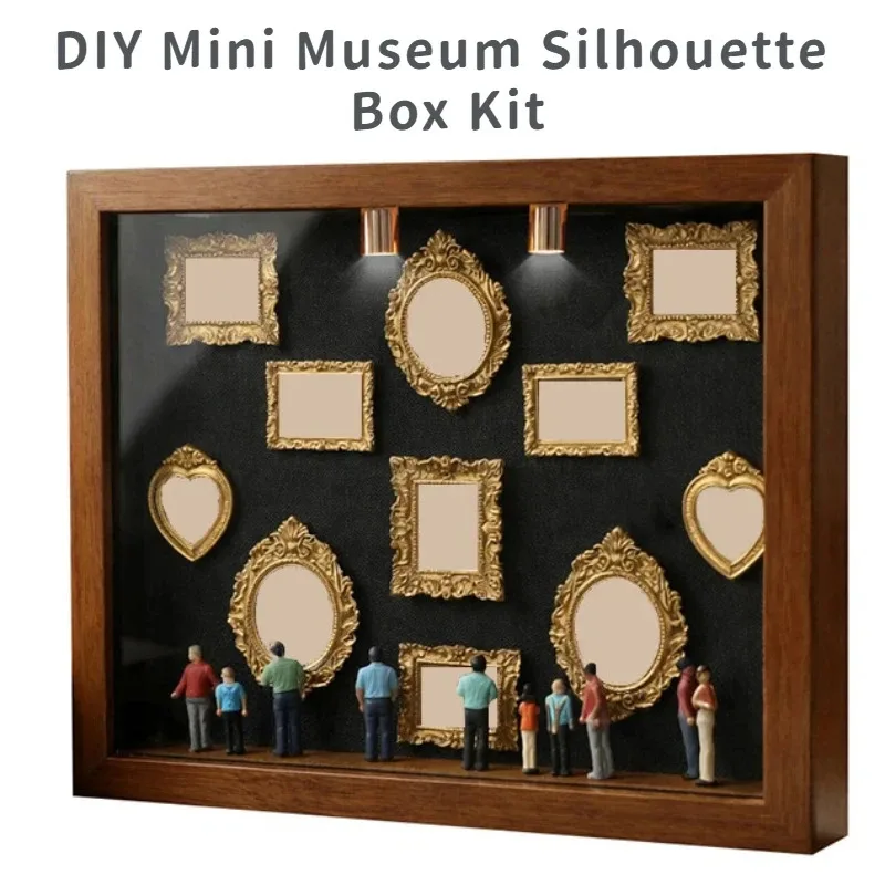 DIY Mini Museum Silhouette Box Kit Romantic Shadow Art 3D Paper Carving Frame Gift for Couples Valentine's Day Anniversary Decor