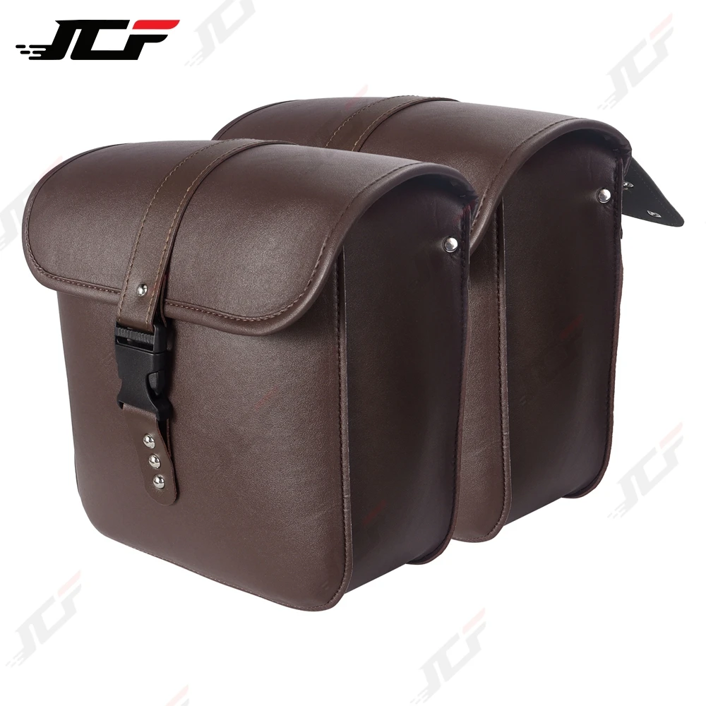 Motor Tail Luggage Suitcase Motorcycle Riding Travel Tank Bag Side Luggage Saddle Bag PU Leather Motorcycle Storage Tool Bag