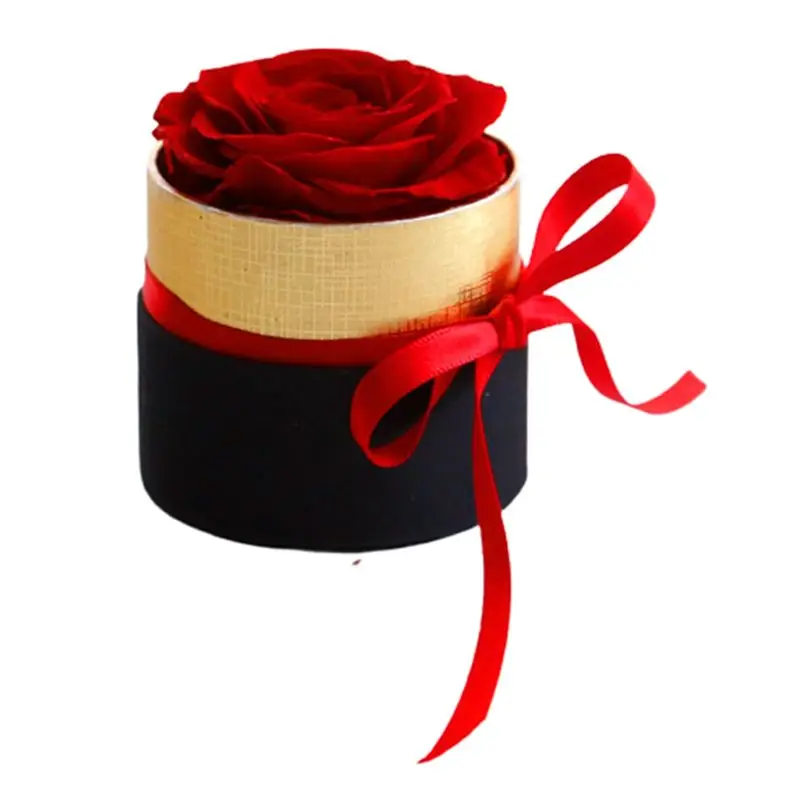 AC88-Romantic Level A Eternal Rose In Box Gifts Wife Real Rose Preserved Flower Gift Set Home Decor Valentines Day Wedding-D Dur