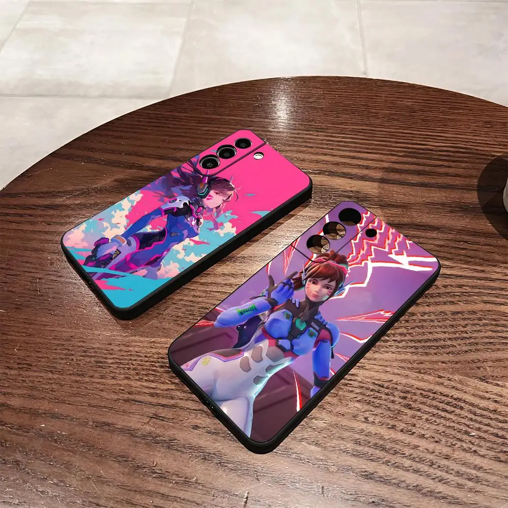 Game O-Overwatchs-DVA Phone Case For Samsung S26 S25 S24 FE S23 S22 S21 Plus S20 Ultra Note20Ultra Black Soft Shell