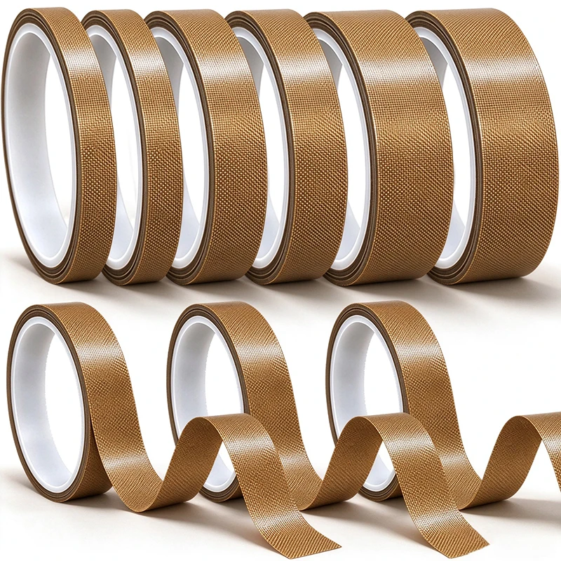 10/20m High Temperature Resistant Brown NonStick Insulation Film with Silicone Adhesive for Heat Sealing Machine Heat Press Mold