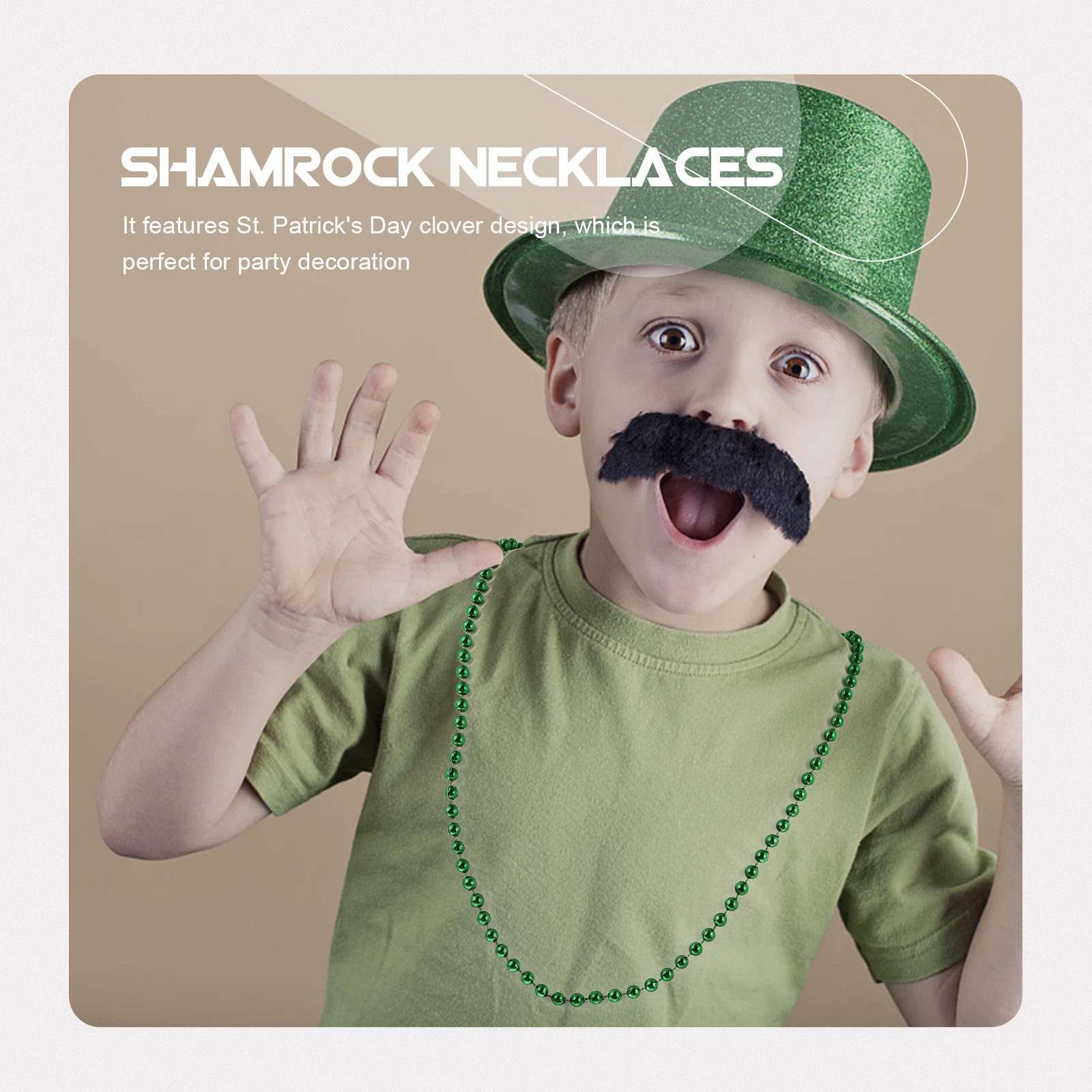 

4pcs Clover Necklace Patrick's Day Jewelry Party Festival Decoration Accessory for Women Men Kids