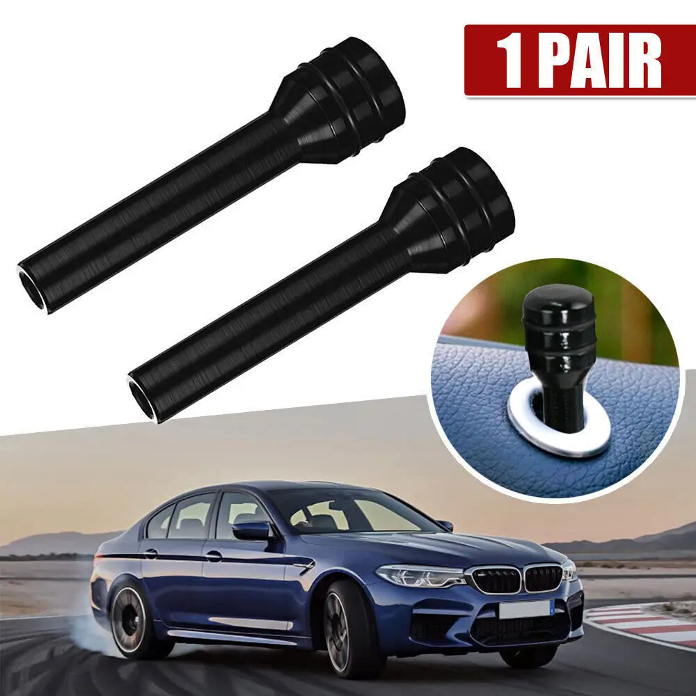 Car Universal Door Lock Knob Pull Pins 2x Black Aluminum Alloy Auto Truck Interior Door Lock Pull Pins Cover Button Accessories