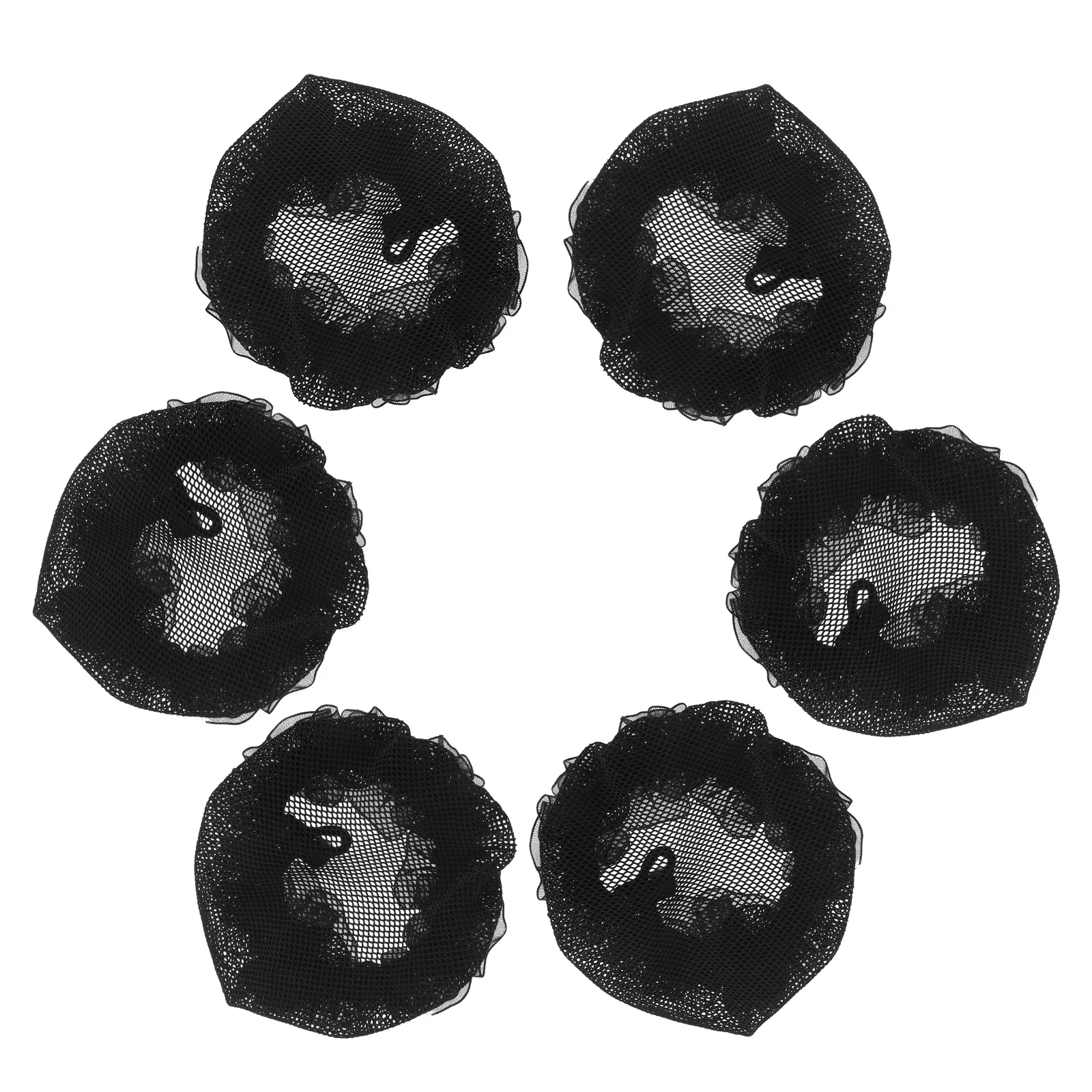 

6 pcs Elastic Bun Hair Nets Stretchy Hairnets For Women Girls Ballet Gymnastics Skating Mesh Comfortable Lace Hairnet Dancer