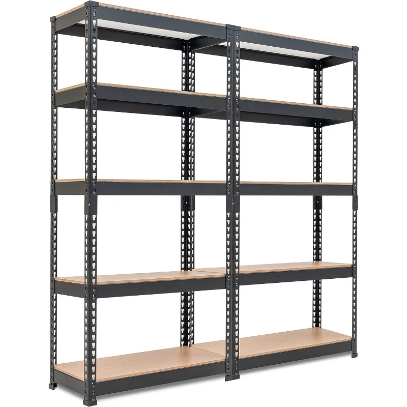 

5 Tier Laminated Metal Shelving Unit Adjustable Garage Storage Utility Rack Heavy Duty Shelves Organization Multipurpose Shelf