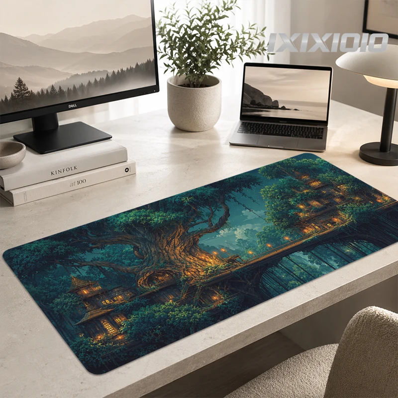 Mouse Pad Mystic Emerald Forest Gaming printon demand Computer New HD Mousepad XXL Playmat Natural Rubber Office Carpet Computer