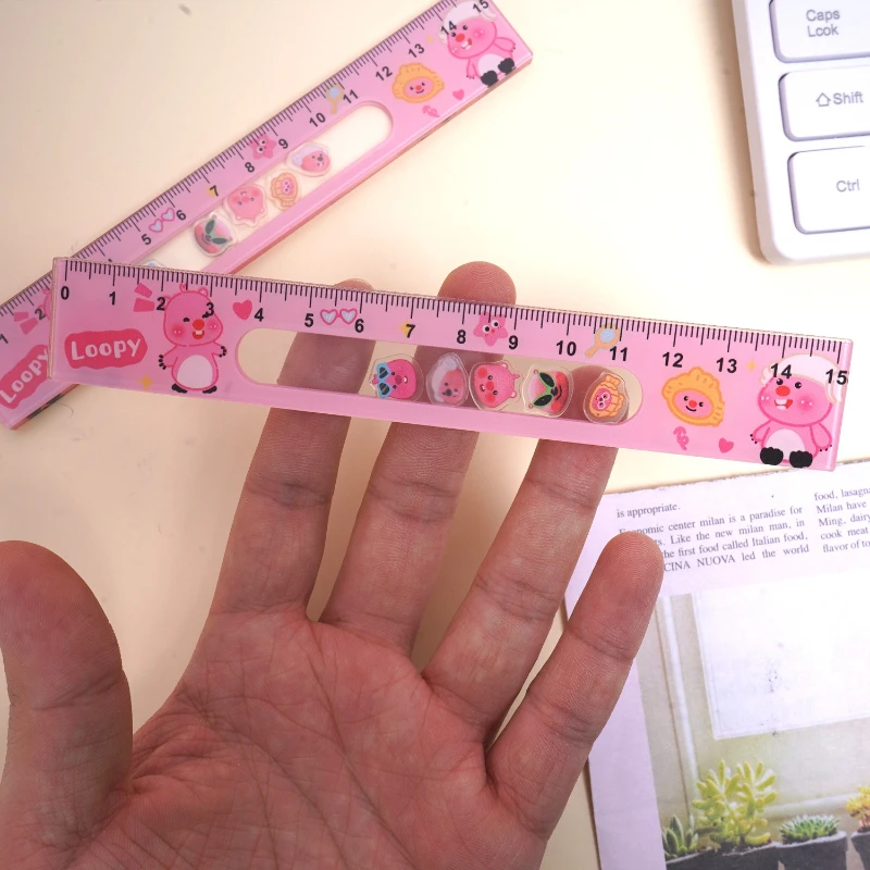 Loopy personalized creative acrylic rocker ruler male and female students entertainment painting ruler accurate measurement tool view 6