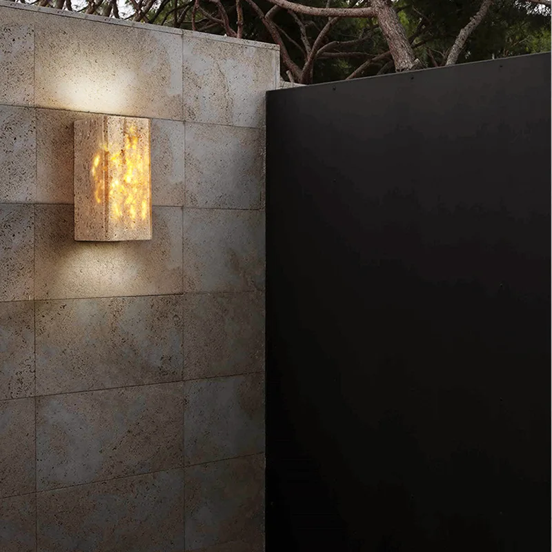 Imagem -05 - Outdoor Impermeável Led Lâmpada de Parede Jardim Sconces Pátio Sconces Home Designer Luz Amarela Traversite Pedra Lavar Iluminação Ip65