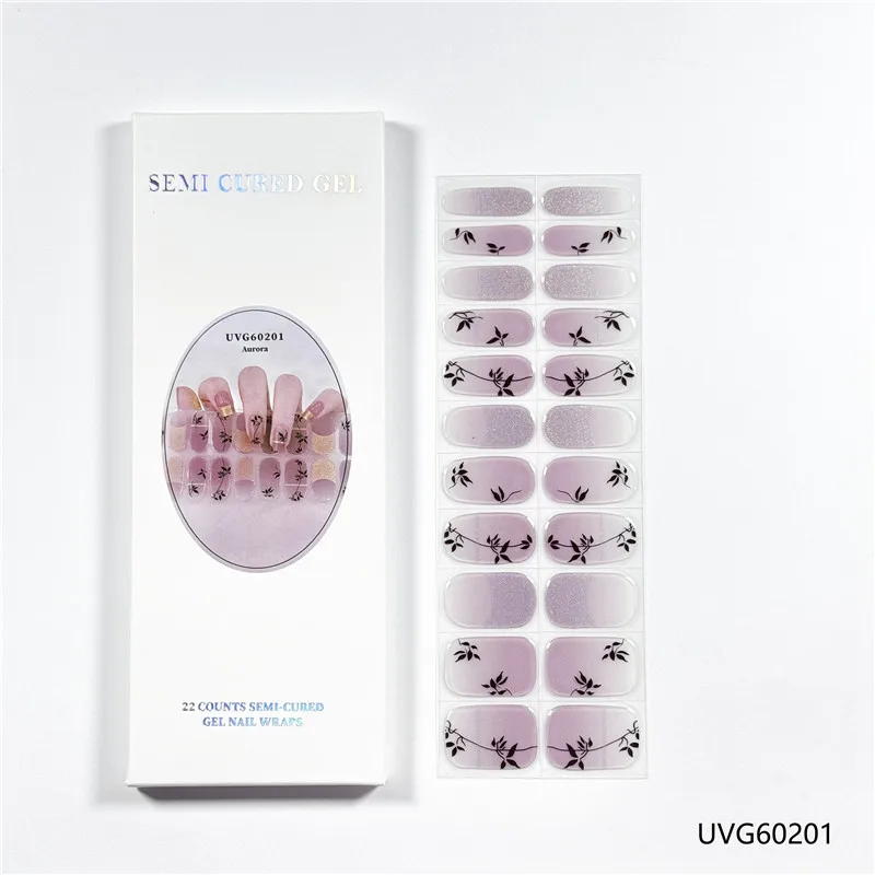 Enveloppes d'ongles en gel durci à la lampe UV, longue durée, couverture complète, vernis, décalcomanies adhésives, manucure française, pointes pour extension d'ongles