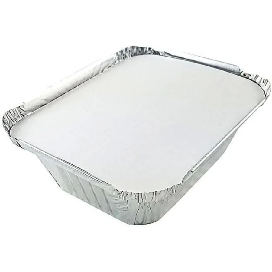 9 لتر × 6.25 واط مقلاة مستطيلة يمكن التخلص منها مع أغطية ألواح 5 رطل من رقائق الألومنيوم مقالي مستطيلة: 100 مثالية قابلة لإعادة التدوير لتحميص الخبز و #1