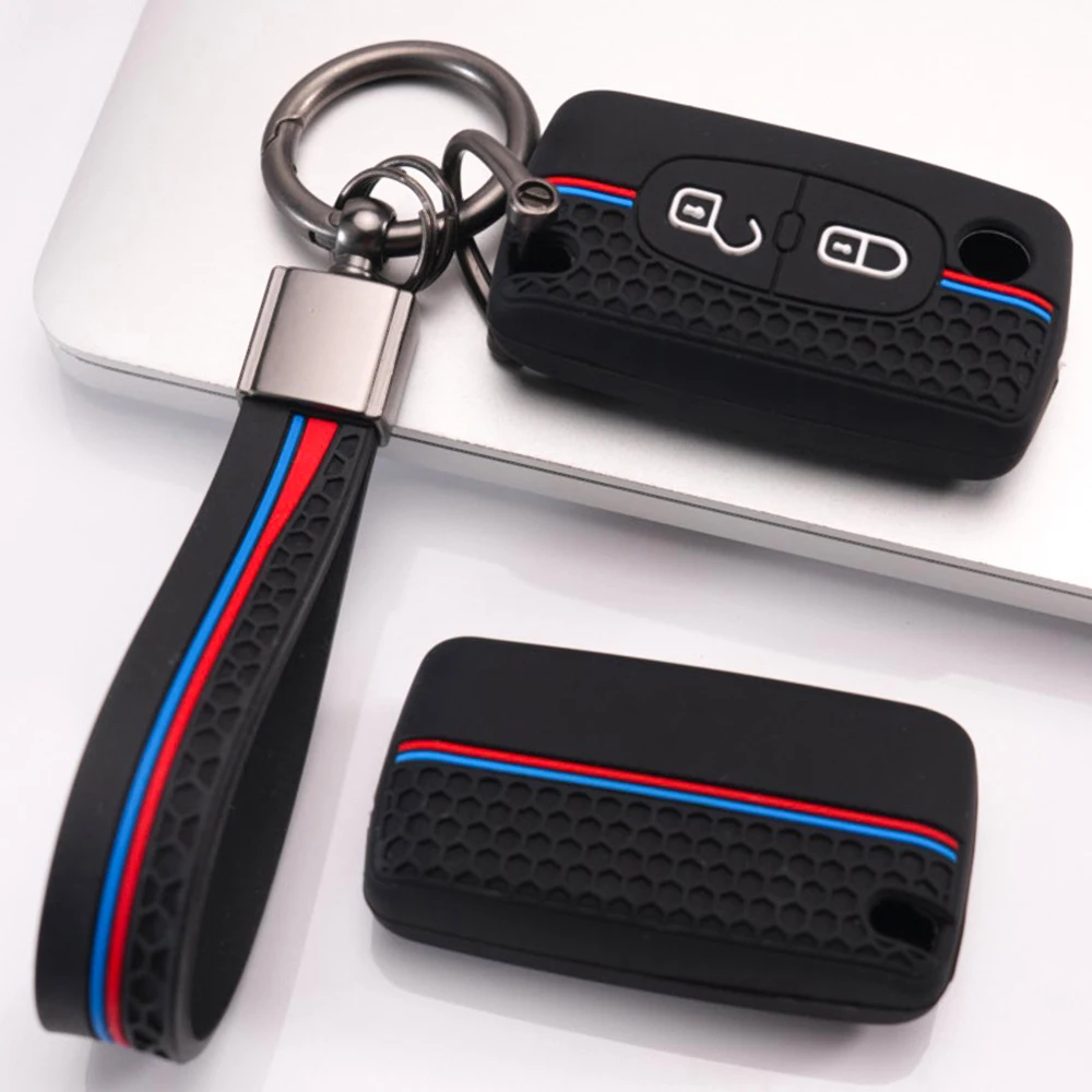 Soft Key Holder Keychain For Peugeot 107 206 207 307 308 407 607 807 3008 5008 Partner Expert For Citroen C2 C3 C4 C5 C6 C8