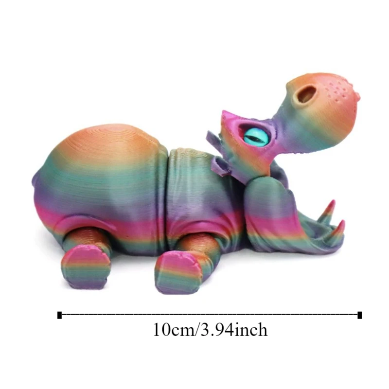 PLA Nilpferd-Bastelornamente, sensorisches Spielzeug, realistische Tiere, 3D-gedruckte Nilpferd-Figuren, Mini-Bastelarbeiten