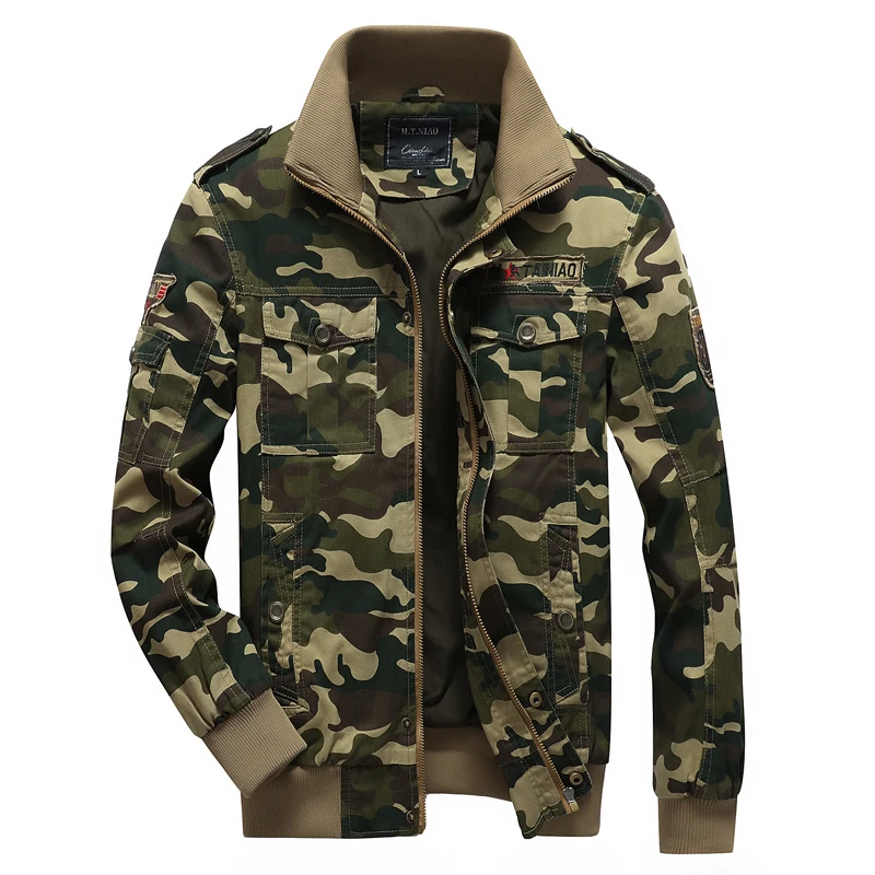 New Men\'s Warm Camouflage Coat Windproof Waterproof Military Jacket Long-Sleeved Stand-Up Collar Cotton Outdoor Men\'s Clothing