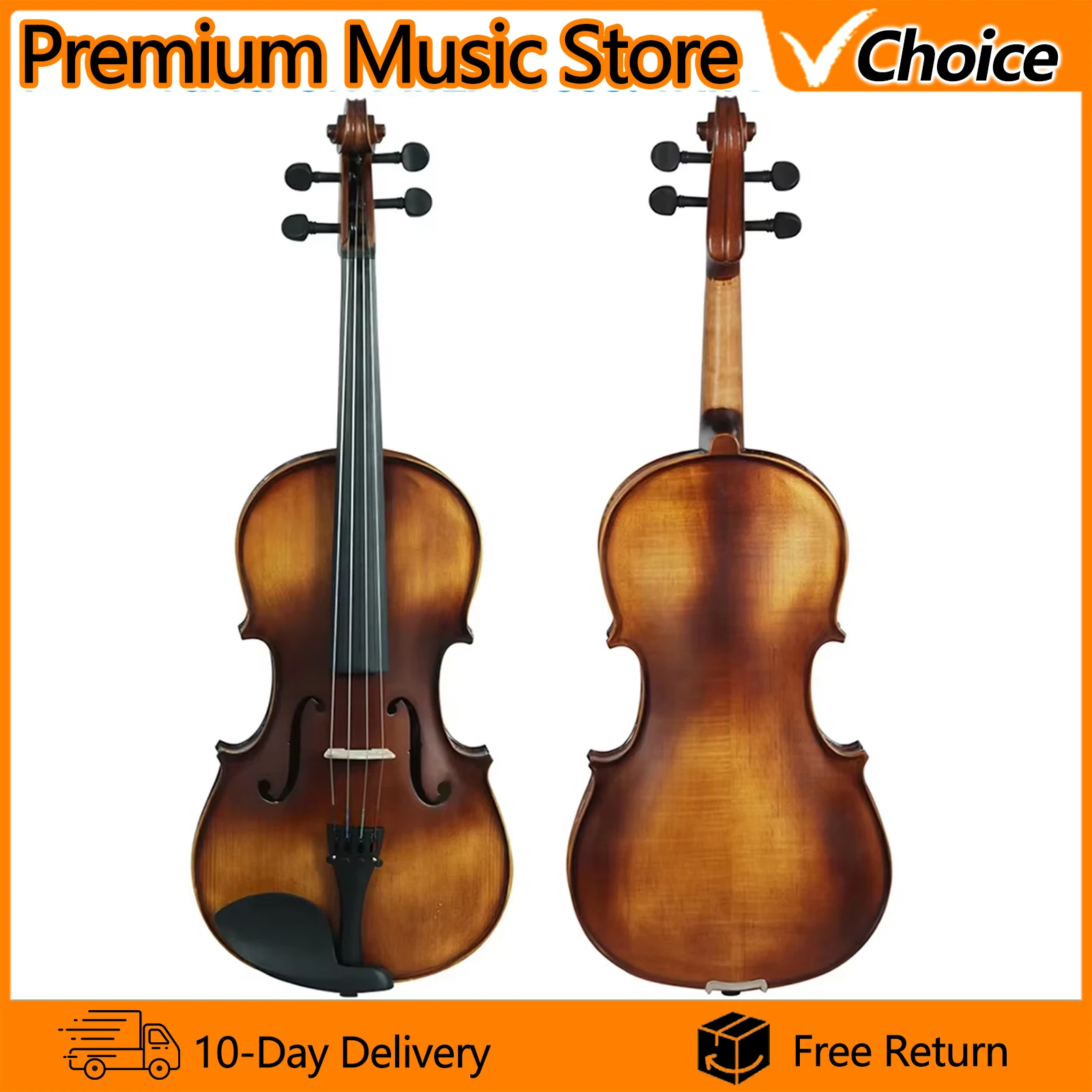 IRIN Acoustic Viola 16-Inch Spruce Solid Wood Viola Retro Matte Viola Professional Stringed Instrument With Case Bow Accessorie