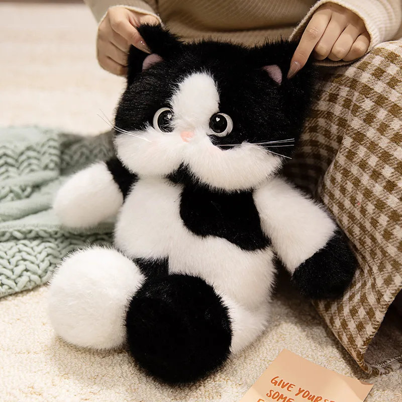 

45/60cm Funny Cute Soft Cat Cow Cat Plush Toys Siamese Kitten Pillow Bed Sleep Home Decor Doll for Birthday Gift