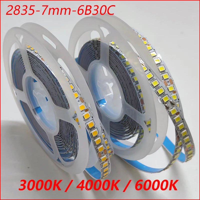 5 Meters SMD2835 strip 7MM-6B30C 180LEDs 30W/M constant current LED ribbon single color 3000K 4000K 6000K flexible LED belt .