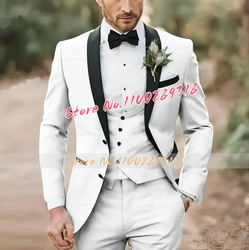 Elegant Light Green Formal Wedding Men Suit Groom Tuxedo Prom Slim Fit Blazer Hombre High Quality Custom 3 Piece Costume Homme