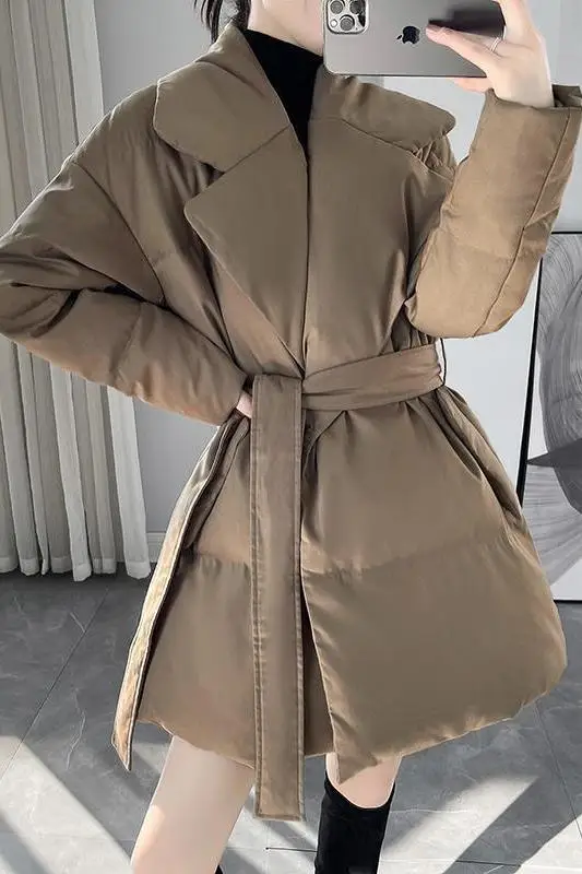 

Теплая женская хлопковая одежда в западном стиле, новые осенние и зимние стили, плотная верхняя одежда средней длины