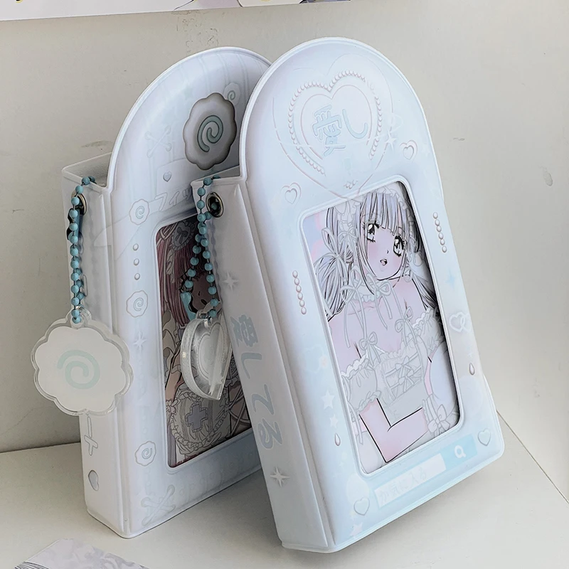 Blue Pink Hollow Photo Album 3 pollici Kpop Idol Photocard Holder Cartoon Pendant Mini Instax Photos Collect Book Pictures Storage