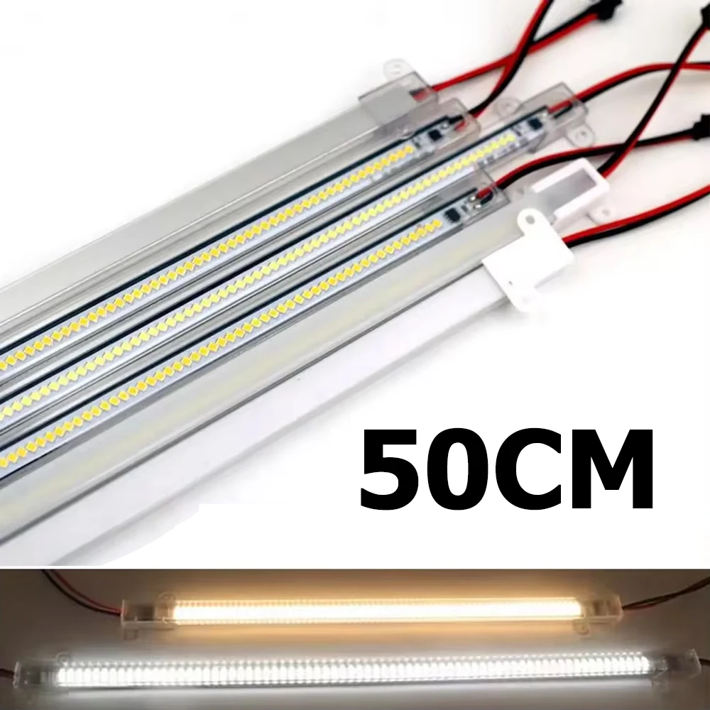 슈퍼 브라이트 LED 라이트 바, 단단한 스트립 투명 및 유백색 커버, 백색 LED 투광 조명, AC 220V 2835SMD, 3000K-6000K, 5 0cm, 7W