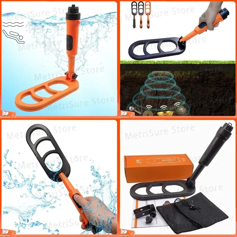 Underwater Scuba Metal Detector Folding Waterproof Pulse Induction Pinpointer for Gold Prospecting Diving Treasure Hunting